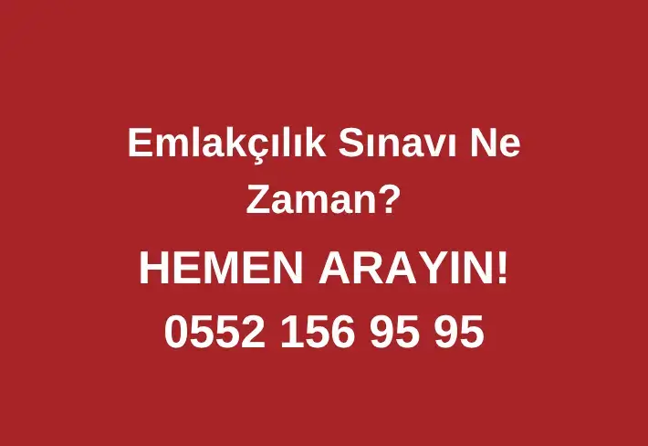 Emlakçılık Sınavı Ne Zaman 2026